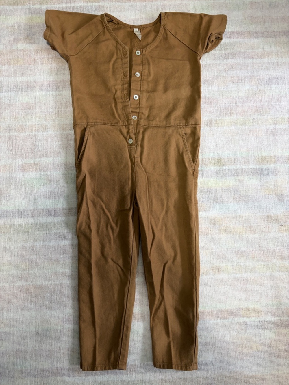 Rylee + Cru Rust Brown Short Sleeve Jumpsuit